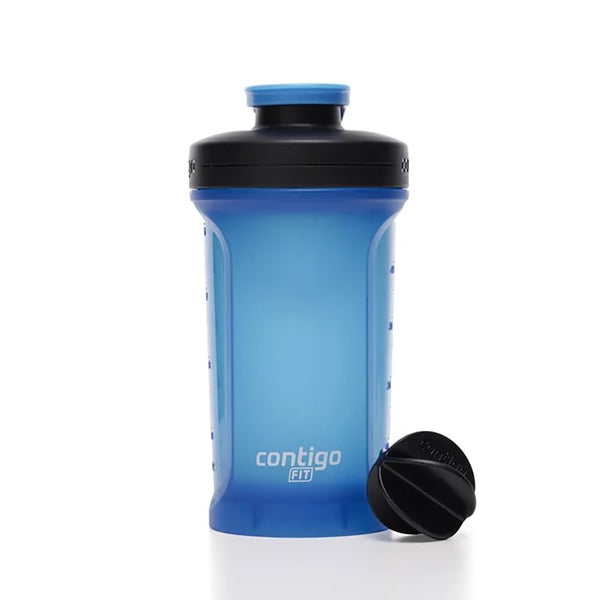 Contigo 20 oz. Fit Shake & Go 2.0 Plastic Shaker Bottle - Blue Poppy