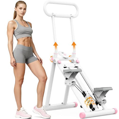 HXD-ERGO Stair Stepper, Upgrade 6-Level Resistance Stair Master with Adjustable Handlebar, Folding Stair Climber Workout Machine