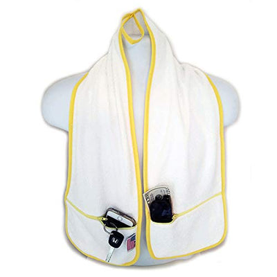 Sports Towel - 2 Zipper Pockets Hold Belongings Safe While You Exercise, at The Gym. Play Pickleball, Tennis, Golf.100% Cotton Ring Spun Loops Super Soft and Absorbent (Mint)