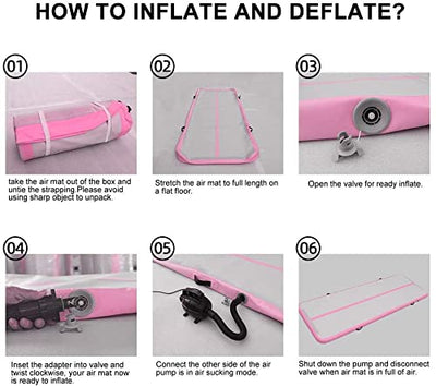 DAIRTRACK Inflatable Gymnastics Air Mat 10ft/13ft/16ft/20ft Tumble Track Tumbling Mats for Home Use/Gym/Training/Cheerleading/Yoga/Water