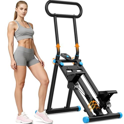 HXD-ERGO Stair Stepper, Upgrade 6-Level Resistance Stair Master with Adjustable Handlebar, Folding Stair Climber Workout Machine