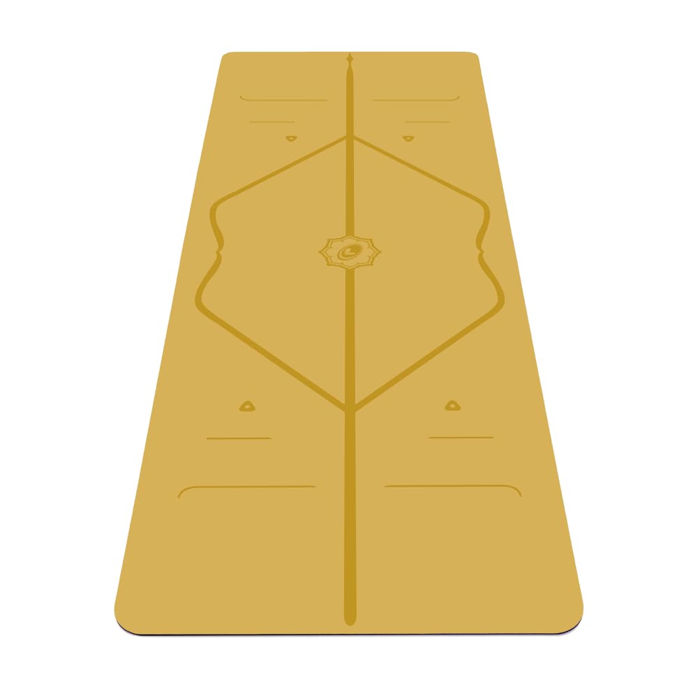 Liforme Original Yoga Mat – Free Yoga Bag Included - Patented Alignment System, Warrior-like Grip, Non-slip, Eco-friendly, sweat-resistant, long, wide, 4.2mm thick mat for comfort