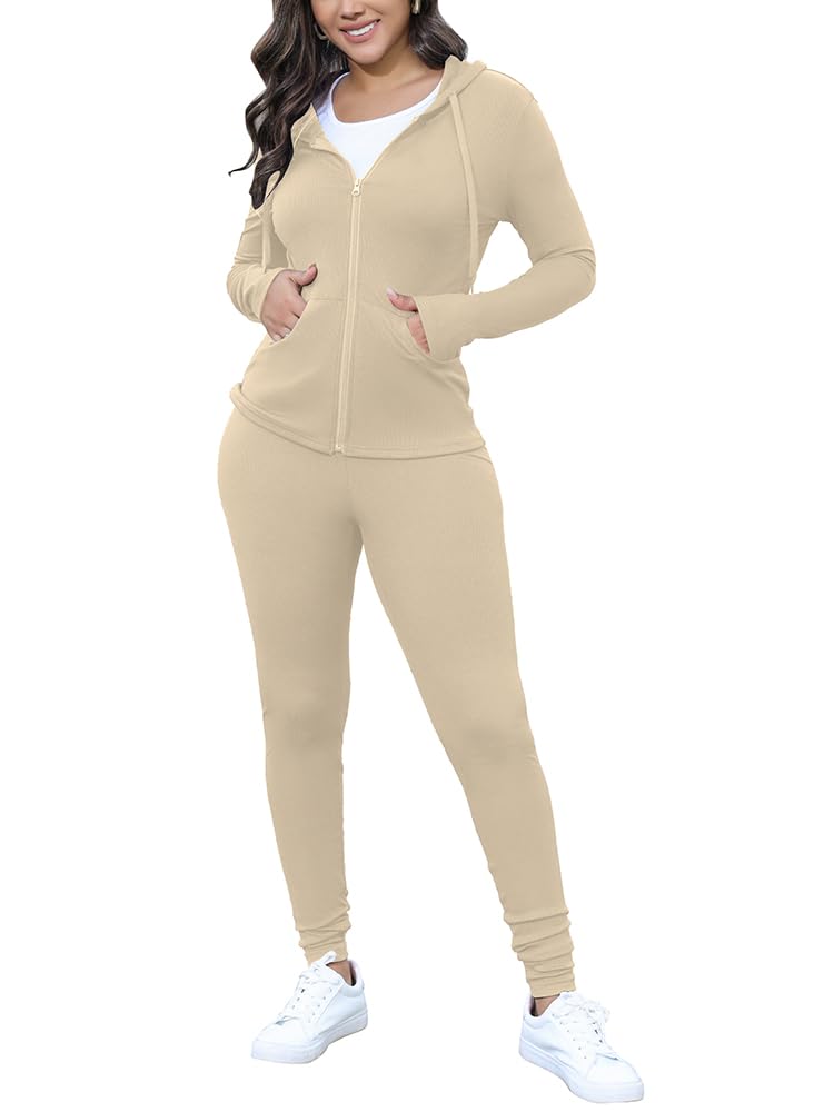 Nimsruc Two Piece Outfits for Women Casual Bodycon Sweatsuits