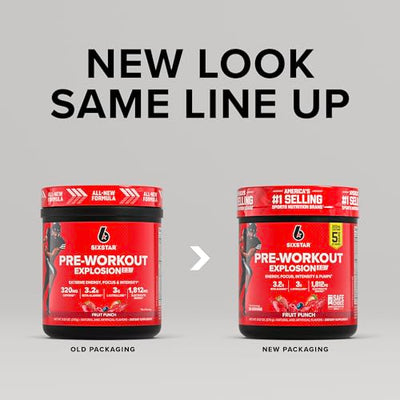 Six Star Pre-Workout Powder for Men & Women, Fruit Punch (30 Servings) - Preworkout Explosion 2.0 Energy Powder Drink Mix with Beta-Alanine & Caffeine - Sports Nutrition Supplement Products