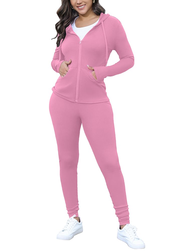 Nimsruc Two Piece Outfits for Women Casual Bodycon Sweatsuits