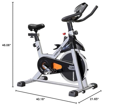 YOSUDA Exercise Bike, Brake Pad Stationary Bike for Home with Exclusive App, Magnetic Indoor Cycling Bike with 300 lb Weight Capacity, Low Noise, Tablet Holder and Fitness Courses for Weight Loss