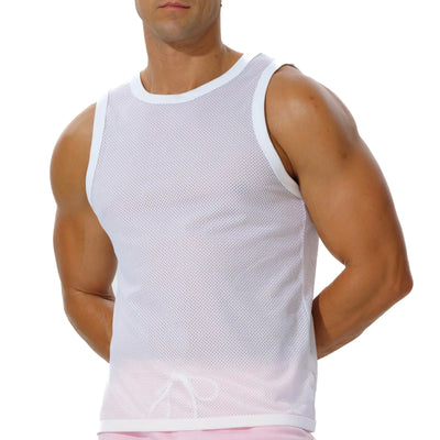 FIROTTII Men's Muscle Fit Tank Top for Gym(White L)