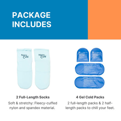 NatraCure Cold Therapy Socks - Reusable Foot Ice Pack - Cooling Socks for Hot Feet, Cold Feet Session for Chemo Socks, Neuropathy Pain Socks, CRPS Relief, Ice Pack for Feet - Size: Small/Medium