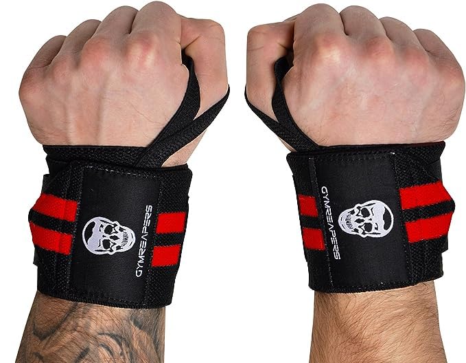 Gymreapers Weightlifting Wrist Wraps (IPF Approved) 18" Professional Quality Wrist Support with Heavy Duty Thumb Loop - Best Wrap for Powerlifting Competition, Strength Training, Bodybuilding