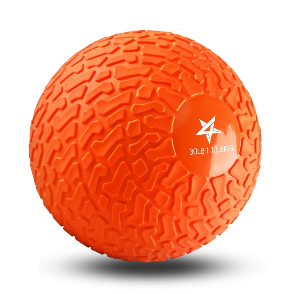 Yes4All Upgraded Fitness Slam Medicine Ball 10lbs for Strength, Power Workout | Exercise, Workout Ball | Orange Beast