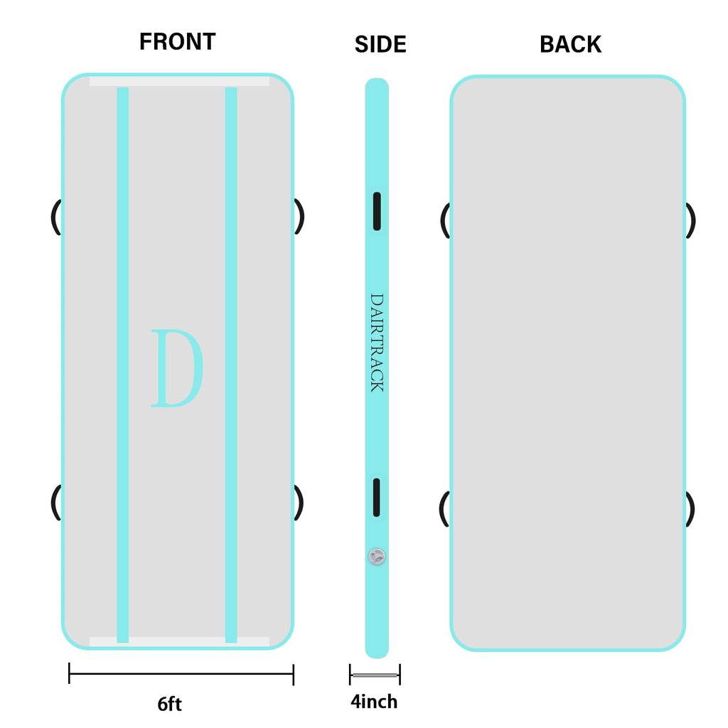 DAIRTRACK Inflatable Gymnastics Air Mat 10ft/13ft/16ft/20ft Tumble Track Tumbling Mats for Home Use/Gym/Training/Cheerleading/Yoga/Water