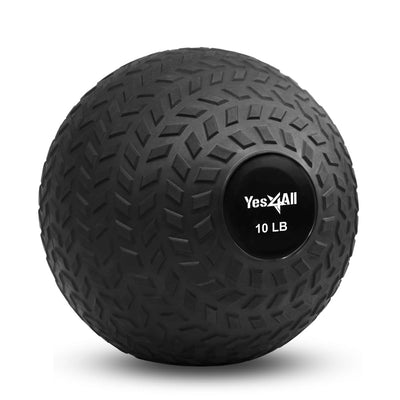 Yes4All Upgraded Fitness Slam Medicine Ball 10lbs for Strength, Power Workout | Exercise, Workout Ball | Orange Beast