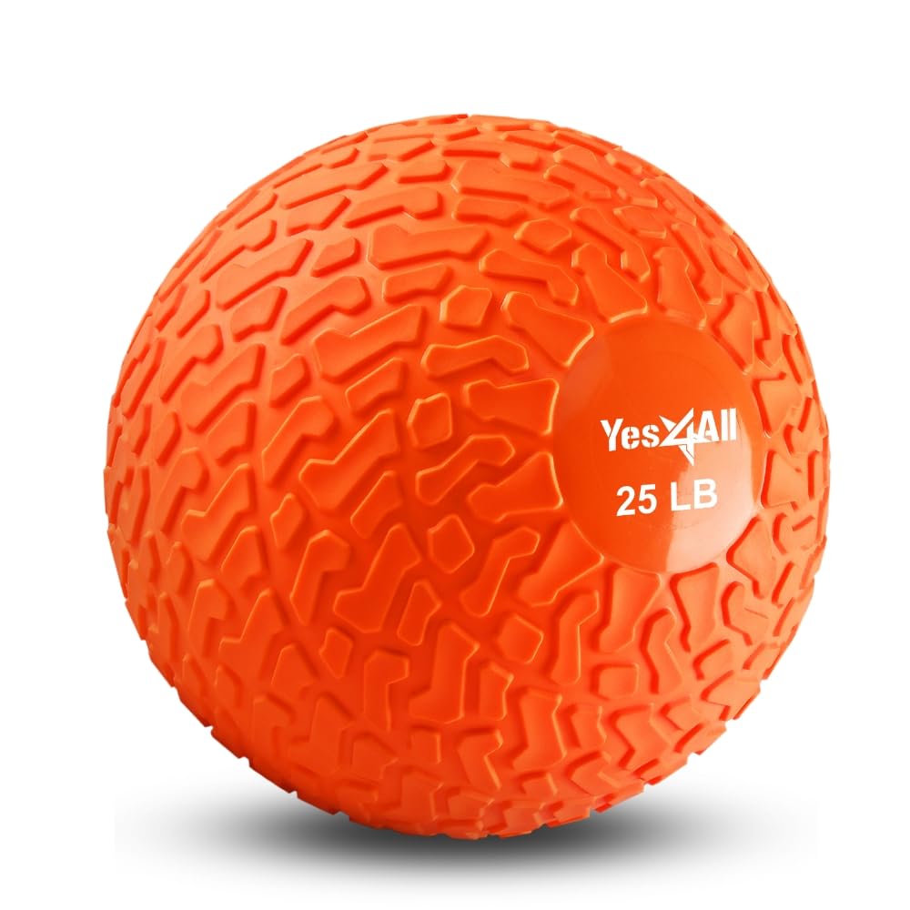 Yes4All Slam Balls, 10-40lb Weighted Ball Weight, Durable PVC Sand Filled Workout Dynamic Slam Ball for Core Strengthen