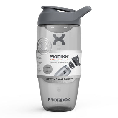 Promixx Pursuit Protein Shaker Bottle (24 oz) – Silent No-Ball Mixer, Leak-Proof Lid, BPA/BPS & Phthalate-Free ECOZEN – Easy-Clean Shaker Cup for Protein Shakes, Pre & Post-Workout Smoothies
