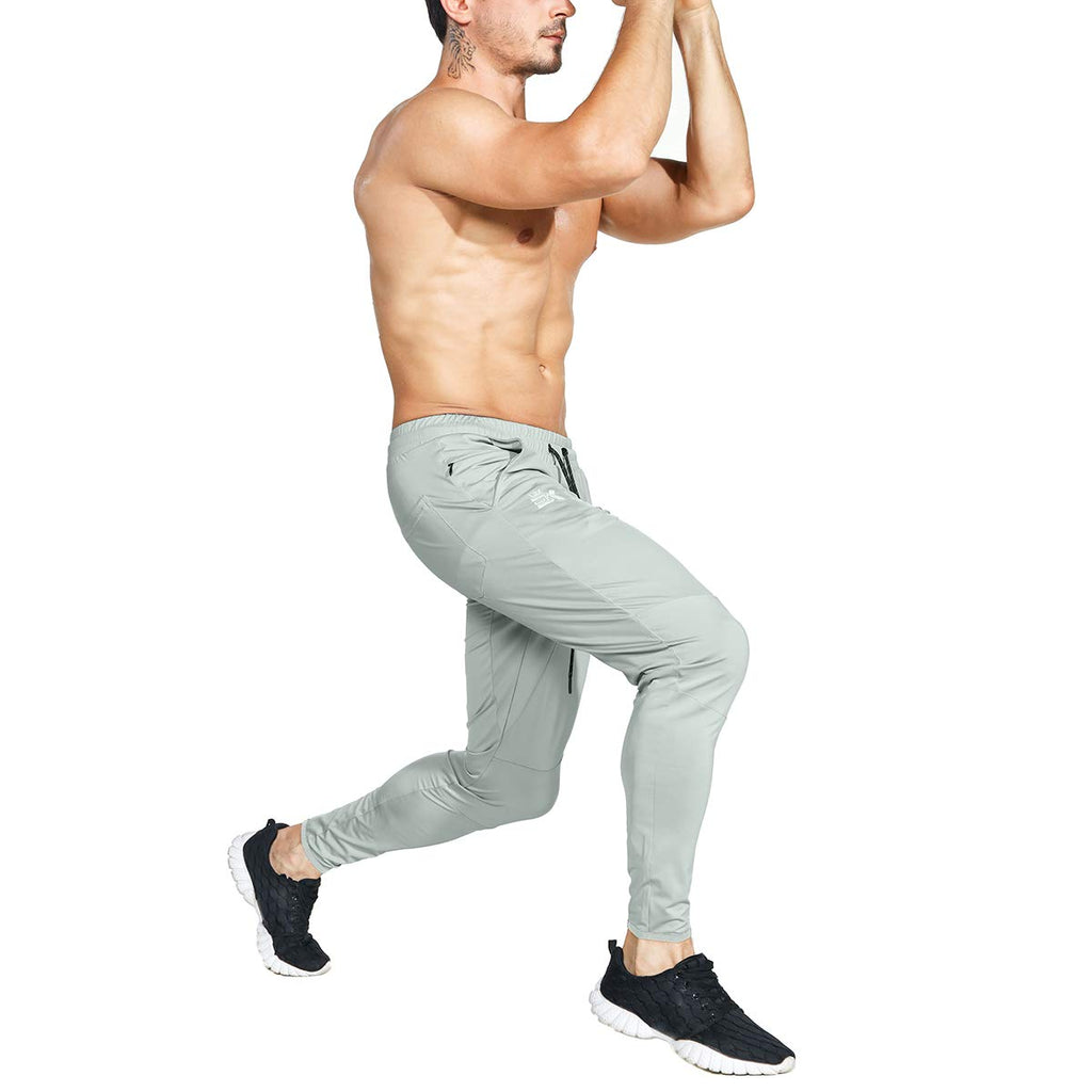 BROKIG Mens Lightweight Gym Jogger Pants,Men's Workout Sweatpants with Zip Pocket