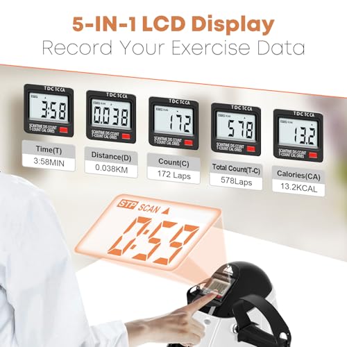 Mini Exercise Bike, AGM Under Desk Bike Pedal Exerciser Foot Cycle Arm & Leg Pedal Exerciser with LCD Screen Displays