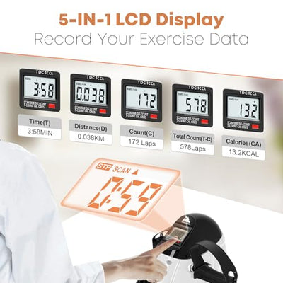 Mini Exercise Bike, AGM Under Desk Bike Pedal Exerciser Foot Cycle Arm & Leg Pedal Exerciser with LCD Screen Displays