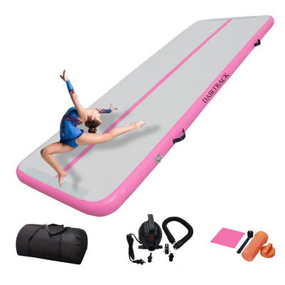 DAIRTRACK Inflatable Gymnastics Air Mat 10ft/13ft/16ft/20ft Tumble Track Tumbling Mats for Home Use/Gym/Training/Cheerleading/Yoga/Water