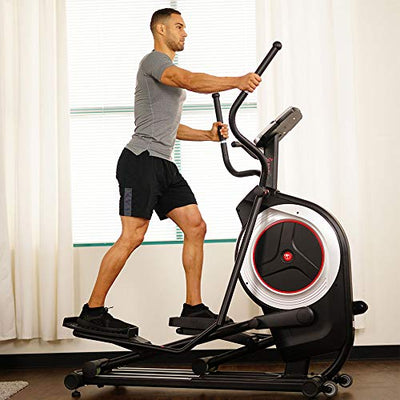 Sunny Health & Fitness Elliptical Trainer Machine w/Built-in Pulse Sensor, Low Impact Cardio Exerciser & Full-Body Cross Training for Home, Optional Free SunnyFit App Link & Electric w/300LB Load