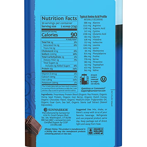 Organic Plant Based Protein Powder | Vegan Organic Protein Powder Vanilla Flavored with BCAA Amino Acids & Hemp Seed Pea Blend | Non-GMO Soy Dairy Filler & Gluten Free (Vanilla, 32 Servings)