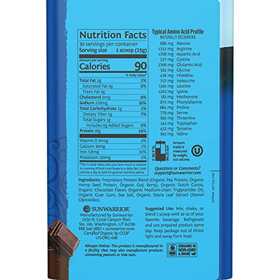 Organic Plant Based Protein Powder | Vegan Organic Protein Powder Vanilla Flavored with BCAA Amino Acids & Hemp Seed Pea Blend | Non-GMO Soy Dairy Filler & Gluten Free (Vanilla, 32 Servings)