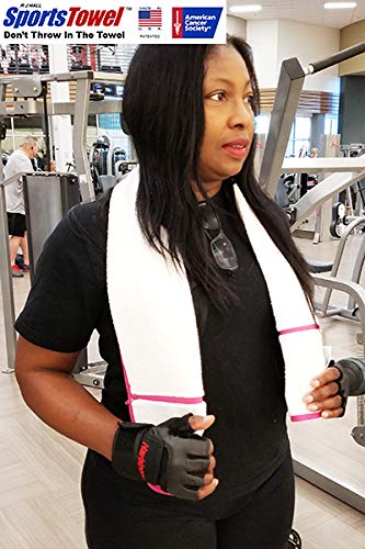 Sports Towel - 2 Zipper Pockets Hold Belongings Safe While You Exercise, at The Gym. Play Pickleball, Tennis, Golf.100% Cotton Ring Spun Loops Super Soft and Absorbent (Mint)