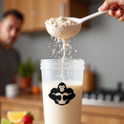 Angry Apes 28 oz Shaker Bottle – BPA-Free Tritan, Leak-Proof Flip Cap, Aluminum Mixer Ball & Measurement Scale – White Variant with Black Logo (white)