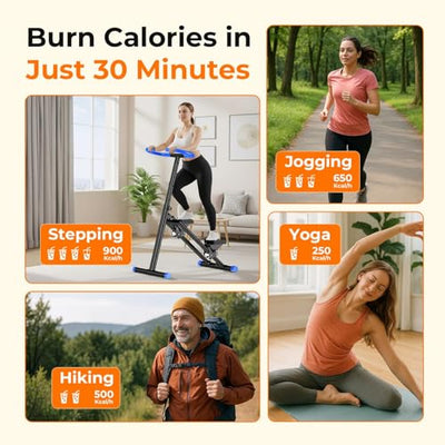 OWLSKY Stair Stepper for Home, Vertical Climber Exercise Machine with Stable Triangular Frame, LCD Monitor, Smooth & Quiet Motion, Full Body Workout Equipment, Supports 330 LBS