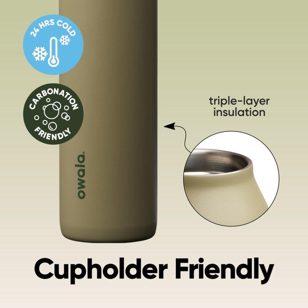 Owala FreeSip Twist Insulated Stainless Steel Water Bottle with Straw for Sports and Travel, BPA-Free, 24-oz, Purple/Purple (California Grapevine)