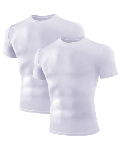 Niksa Men's Compression Shirts 1/2/4 Pack, Workout Gym Shirt Short Sleeve, Moisture Wicking Active Fit Base Layer T-Shirt