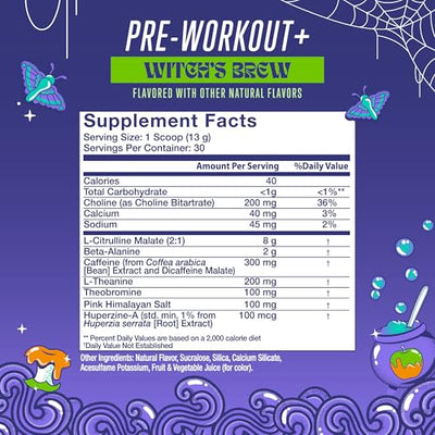 Alani Nu Pre Workout+ Powder Frozen Lemonade, Extra Boost, Sugar Free, 300mg Caffeine, L-Theanine, Beta-Alanine, Citrulline, 30 Servings