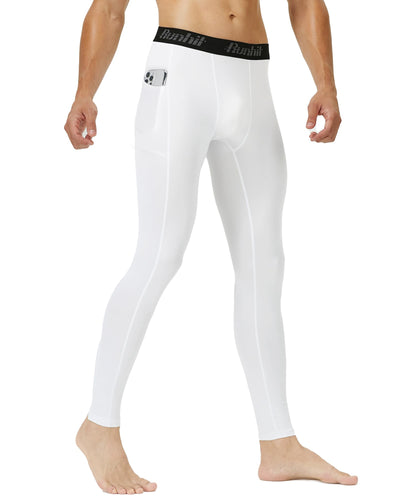 Runhit Mens Compression Pants Running Tights Pockets Sports Leggings Spandex Workout Cycling Athletic Thermal