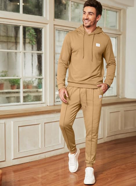 JMIERR Men's 2 Piece Outfits Hoodie Sweatshirt Tracksuit & Joggers Sweatpants Sweatsuit Set