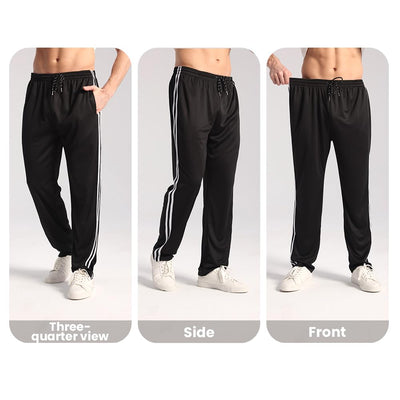 ZH 3 Pack Men's Sweatpants Open Bottom Joggers Lightweight Quick Dry Athletic Pants with Pockets for Workout & Lounge
