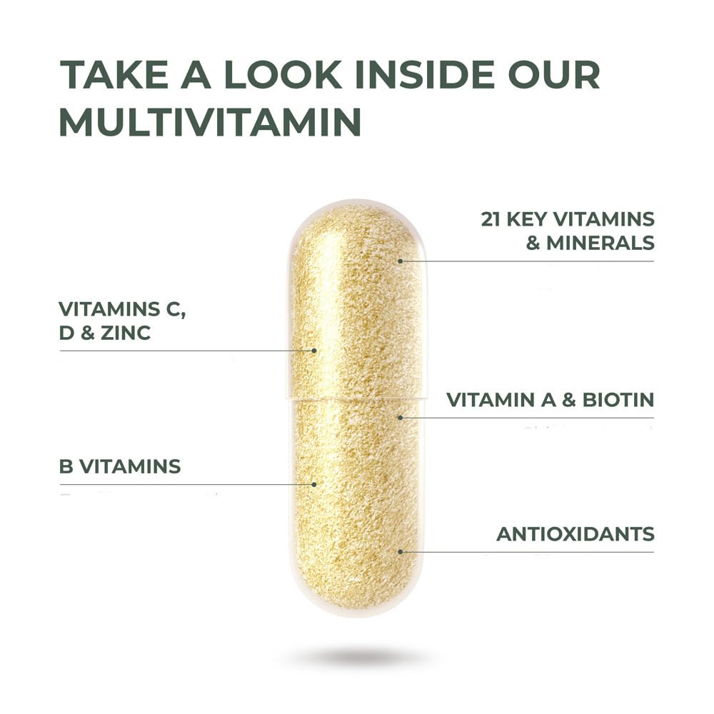 Primal Harvest Primal Multivitamin - Daily Multi-Vitamin Supplement with 21 Essential Vitamins & Minerals for Women & Men - Vitamin A, C, D, E, B12, B6, Biotin, Folic Acid, Zinc, Copper & Selenium