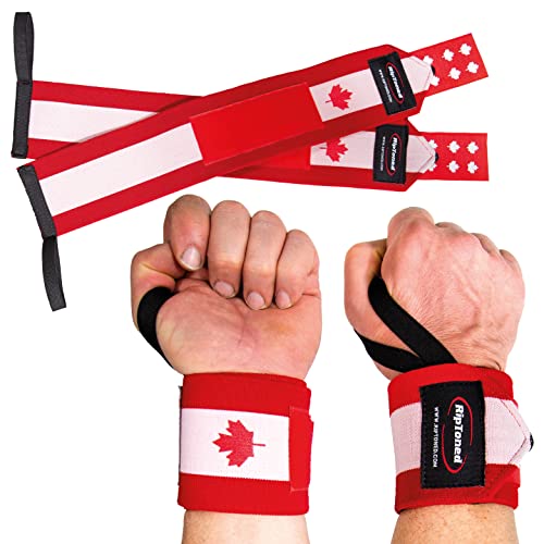 Rip Toned 18” Wrist Wraps - USPA Endorsed Wrist Straps for Weightlifting - Quality Wrist Support - Adjustable, Durable, Machine Washable - Gym Wraps for Powerlifting - for Men & Women