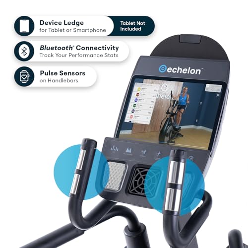Echelon Ellipse Series – Light Commercial-Grade Ellipticals for Full-Body, Low-Impact Cardio with 32 Resistance Levels, 15 Incline Levels, 20” Stride, and 325 LB Weight Capacity