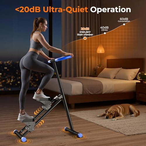 OWLSKY Stair Stepper for Home, Vertical Climber Exercise Machine with Stable Triangular Frame, LCD Monitor, Smooth & Quiet Motion, Full Body Workout Equipment, Supports 330 LBS