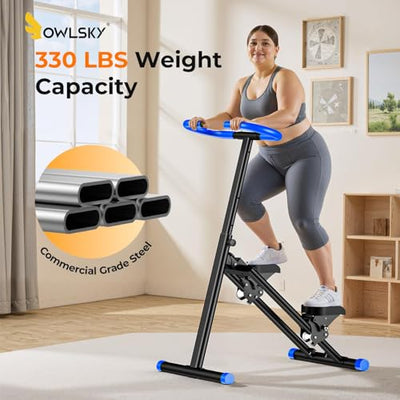 OWLSKY Stair Stepper for Home, Vertical Climber Exercise Machine with Stable Triangular Frame, LCD Monitor, Smooth & Quiet Motion, Full Body Workout Equipment, Supports 330 LBS