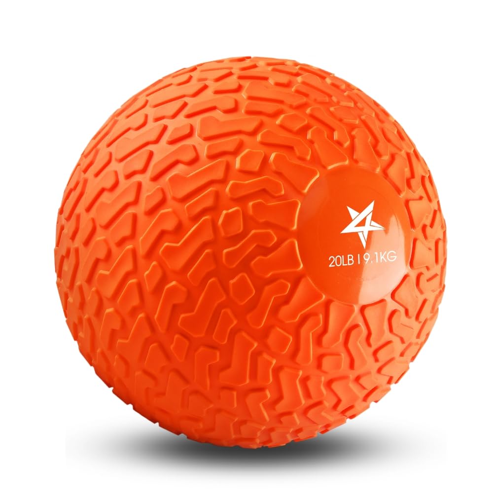 Yes4All Upgraded Fitness Slam Medicine Ball 10lbs for Strength, Power Workout | Exercise, Workout Ball | Orange Beast