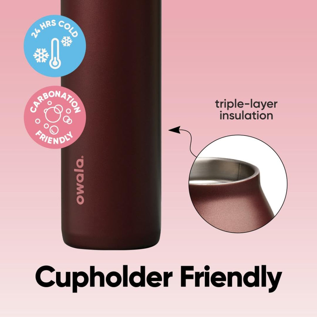 Owala FreeSip Twist Insulated Stainless Steel Water Bottle with Straw for Sports and Travel, BPA-Free, 24-oz, Purple/Purple (California Grapevine)