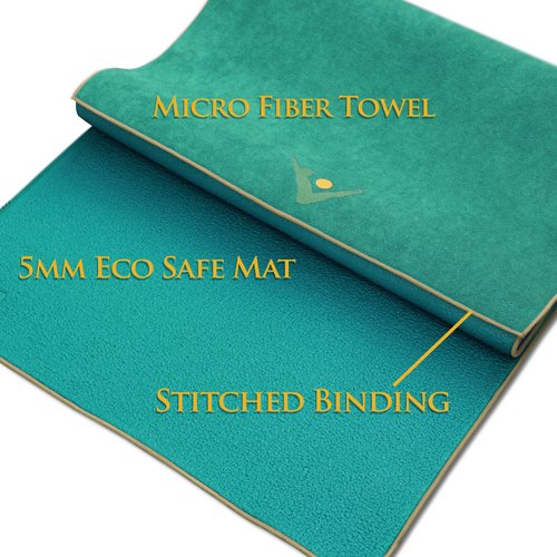 AURORAE Synergy 2in1 Hot Yoga Mat with integrated Non Slip Microfiber Towel. No Slipping No Bunching/Odor Patent Protected, Machine Washable