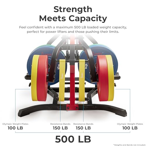 Sunny Health & Fitness Multifunctional Strength Training Home Gym – Complete Workout Equipment with Training Attachments, Optional Squat Stand, Power Rack Cage, Adjustable Incline Bench