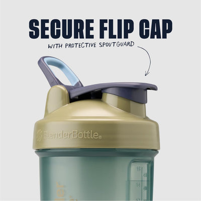 BlenderBottle Shaker Bottle with Pill Organizer and Storage for Protein Powder, Classic V2 ProStak System, 22-Ounce, Smoke Grey