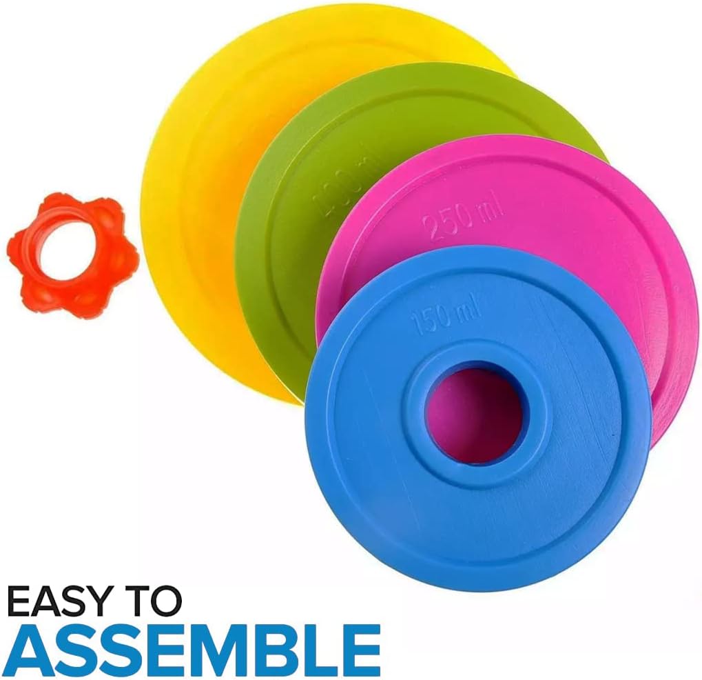 Liberty Imports Kids Barbell Weight Set - Adjustable Workout Toy Equipment for Children Pretend Play Exercise - Toddler Beginner Gym, Fitness, Weightlifting and Powerlifting (32 inches), multicolored