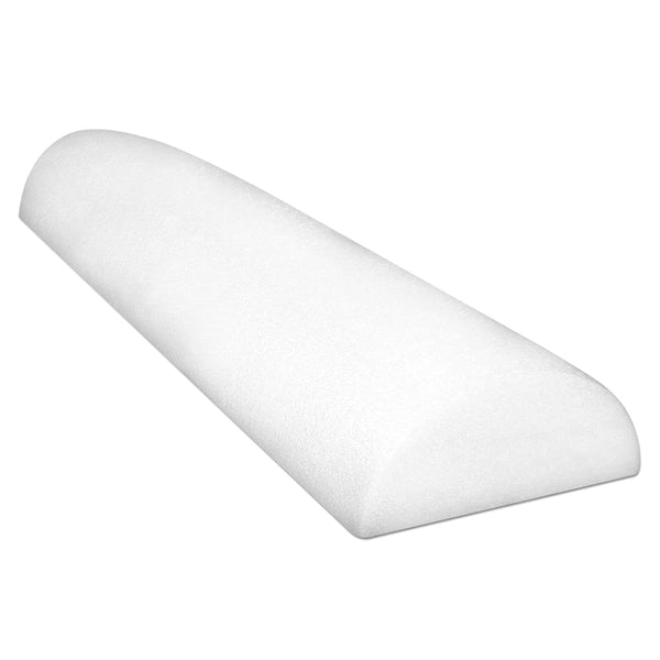 Cando-30-2341 Full-Skin PE Foam Roller For Muscle Restoration, Massage Therapy, Sport Recovery, And Physical Therapy. White, 6" x 12", Half-Round