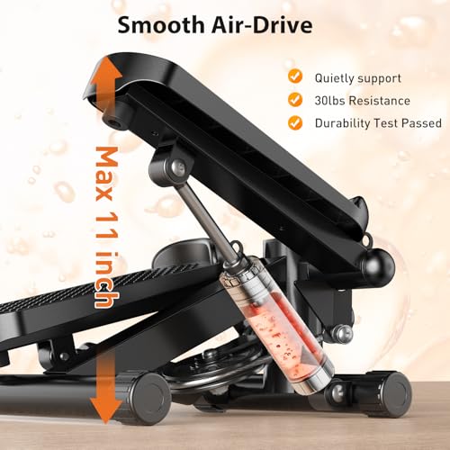 OLIXIS Steppers for Exercise at Home Workout Equipment, Mini Stepper Exercise Machine for Senior Citizens, Twist Stepper with Resistance Bands, Cardio Weight Loss Equipment Home Fitness