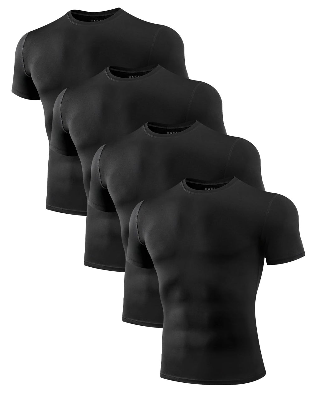Niksa Men's Compression Shirts 1/2/4 Pack, Workout Gym Shirt Short Sleeve, Moisture Wicking Active Fit Base Layer T-Shirt