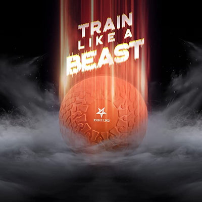 Yes4All Upgraded Fitness Slam Medicine Ball 10lbs for Strength, Power Workout | Exercise, Workout Ball | Orange Beast