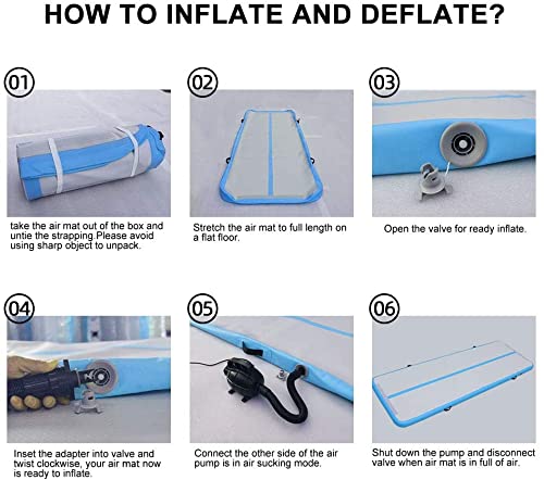 DAIRTRACK Inflatable Gymnastics Air Mat 10ft/13ft/16ft/20ft Tumble Track Tumbling Mats for Home Use/Gym/Training/Cheerleading/Yoga/Water